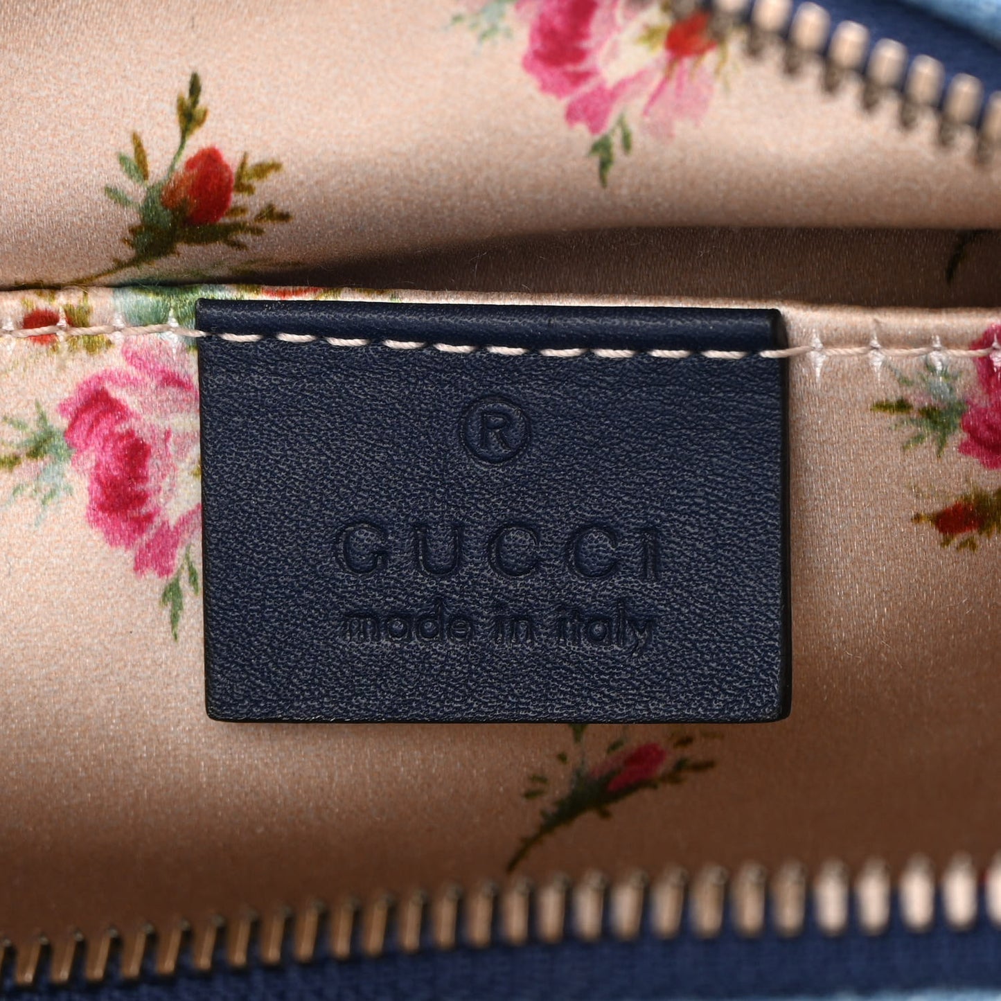 Denim Matelasse Small Pearly GG Marmont Chain Shoulder Bag Blue