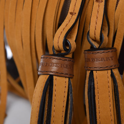 Burberry Suede Fringe Large Belgrove Bucket Bag Tan 16 of 16