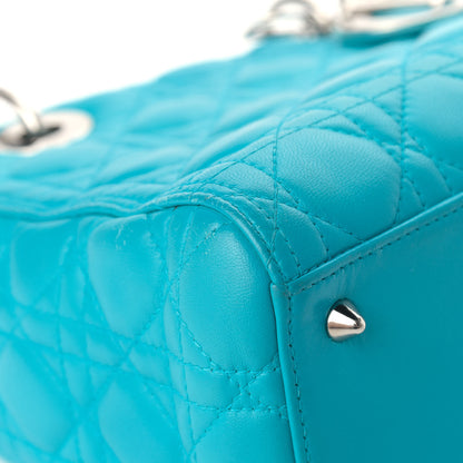 Christian Dior Lambskin Cannage Medium Lady Dior Turquoise 8 of 18