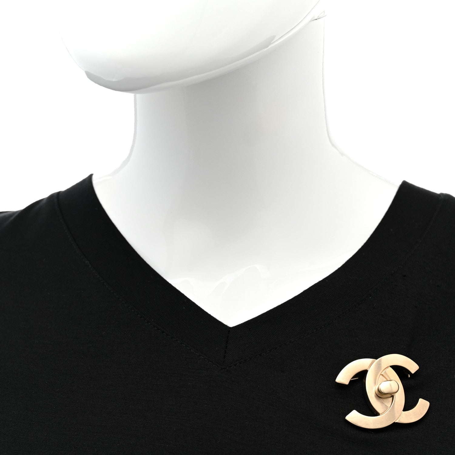 Chanel CC Turnlock Brooch Gold 2 of 5