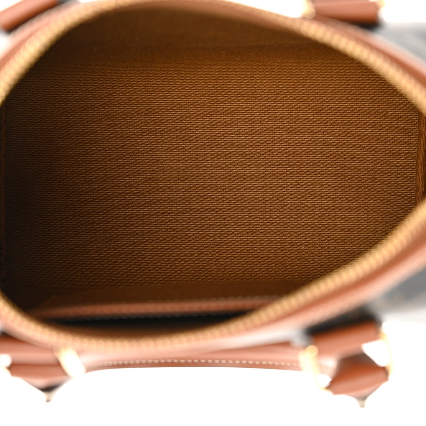 Triomphe Canvas Calfskin Small Boston Bag Tan