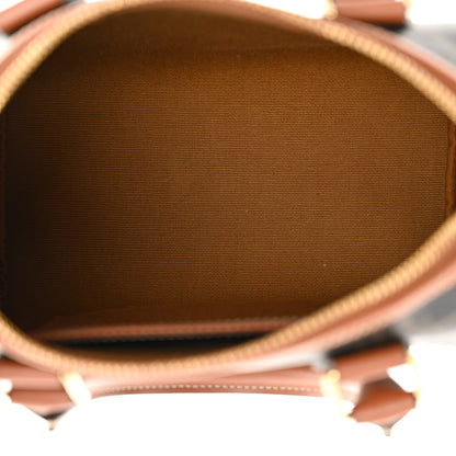 Celine Triomphe Canvas Calfskin Small Boston Bag Tan 5 of 9