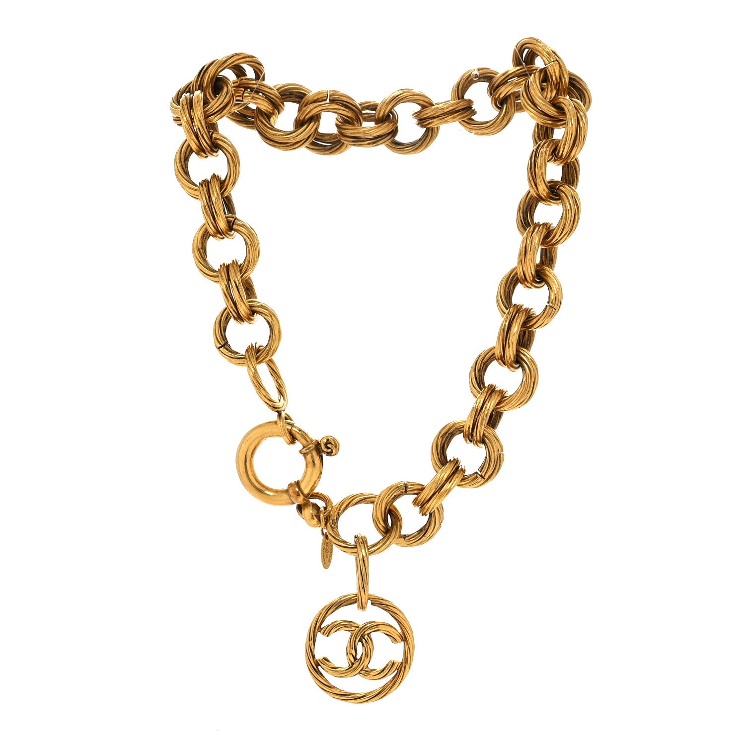 Chanel Metal Chain CC Choker Necklace Gold 3 of 5