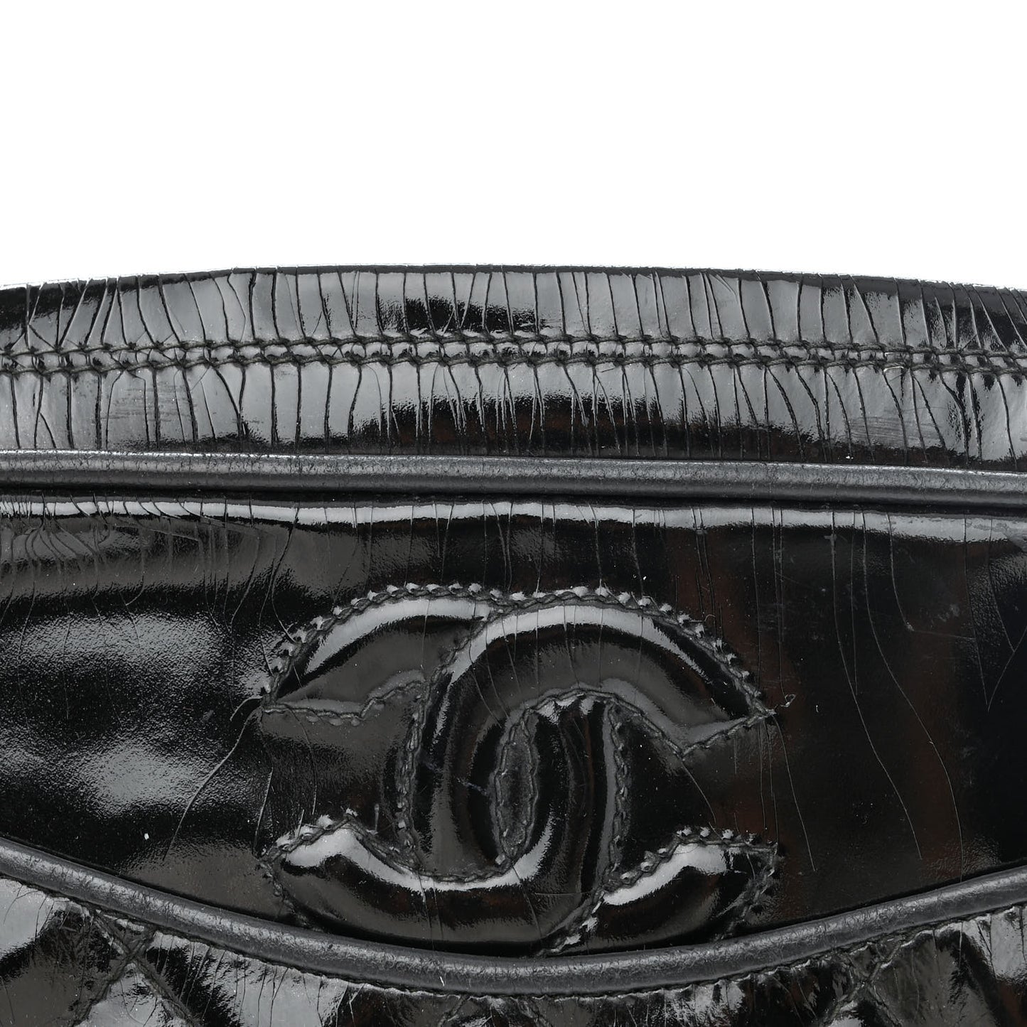 Patent Quilted Tassel Camera Case Black