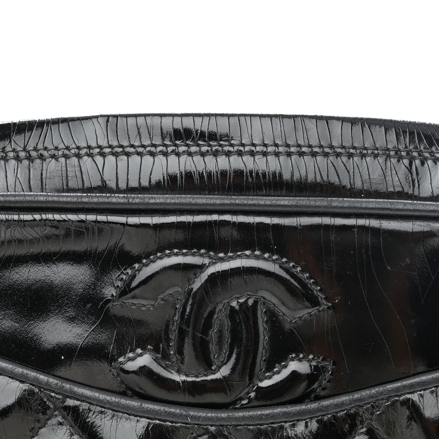 Chanel Patent Quilted Tassel Camera Case Black 17 of 19