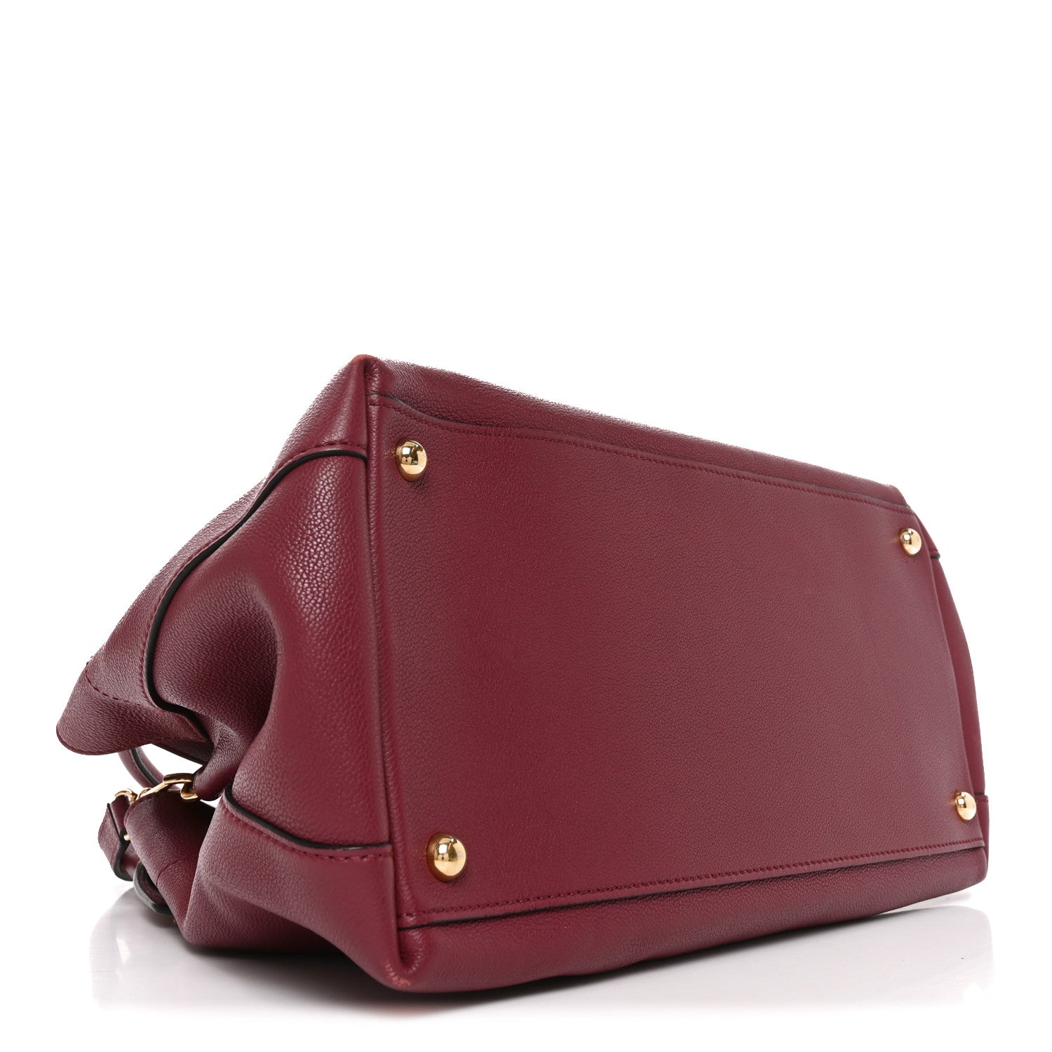 Burberry Grainy Calfskin Medium Milton Satchel Burgundy Red 4 of 9