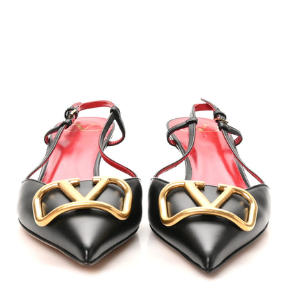 Valentino Garavani Calfskin Vlogo Slingback 40mm Pumps 37 Black 3 of 9