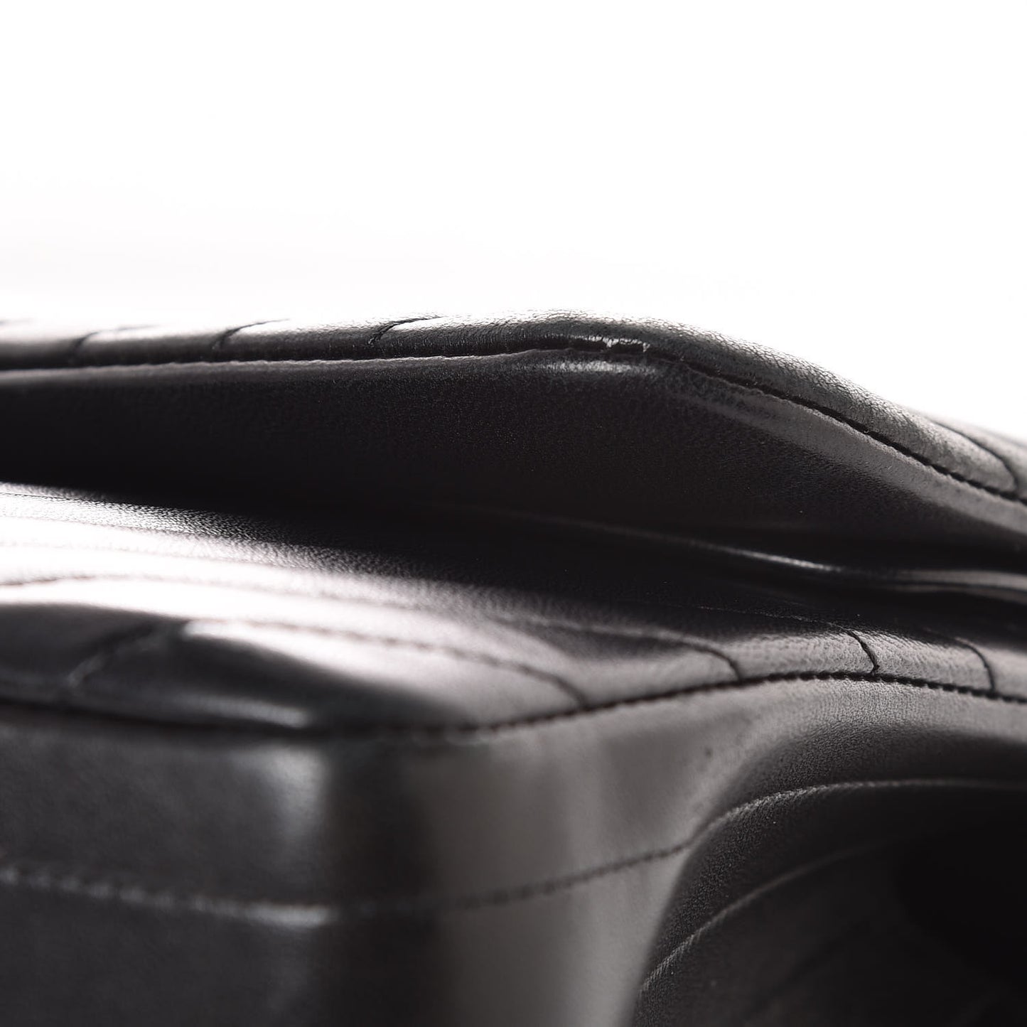 Lambskin Chevron Quilted Jumbo Double Flap So Black