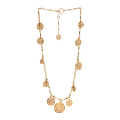 Chanel Metal CC Medallion Necklace Gold 3 of 4