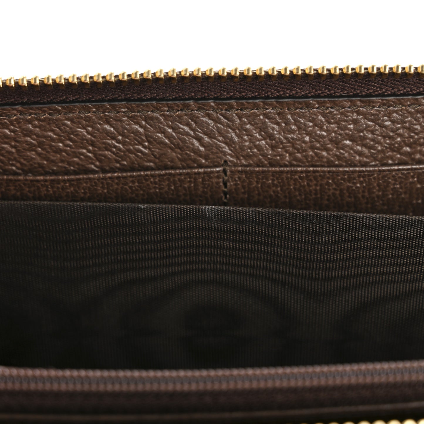 GG Supreme Monogram Web Ophidia Zip Around Wallet Brown