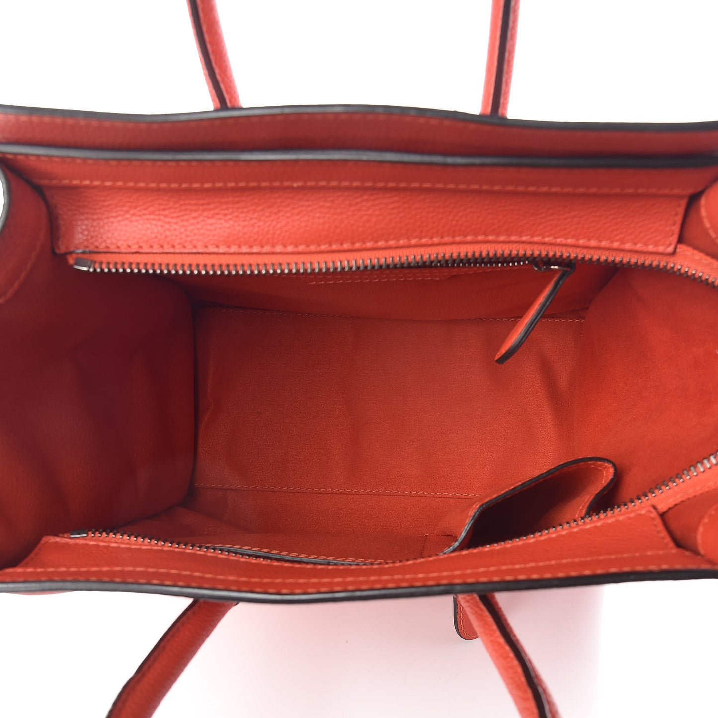 Drummed Calfskin Micro Luggage Vermillion