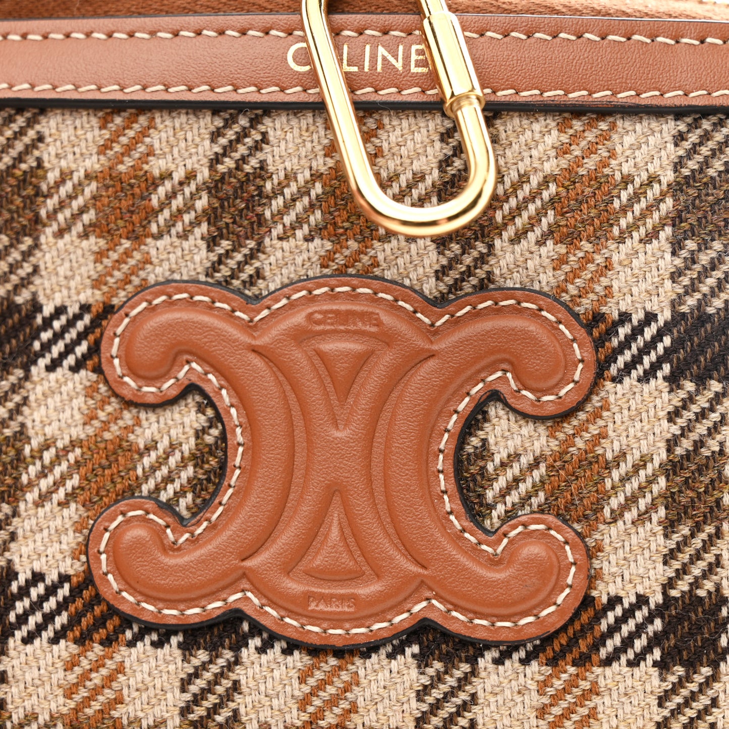Tartan Calfskin Cuir Triomphe Coin and Card Pouch Multicolor