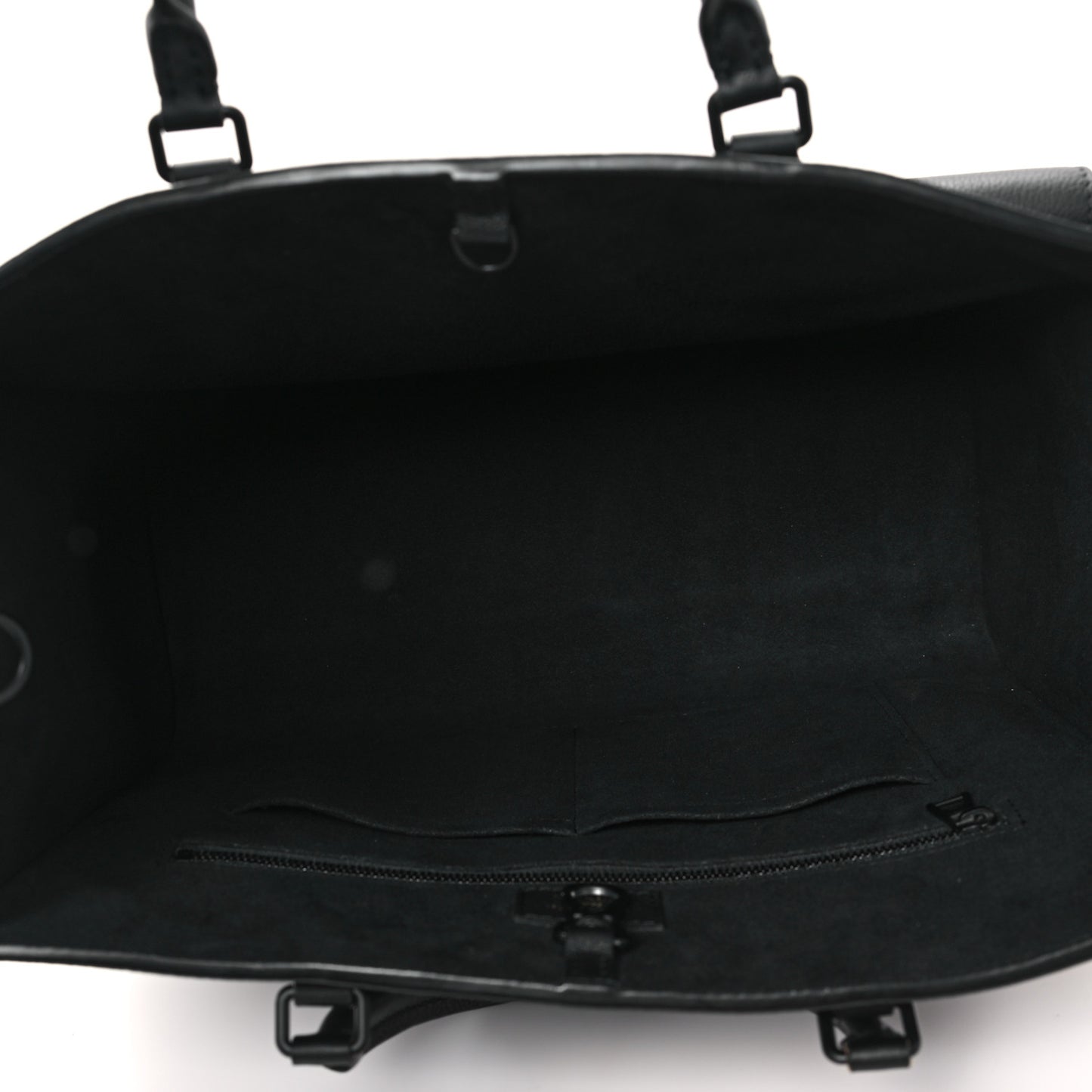 Soft Calfskin Lockme Tote MM Black