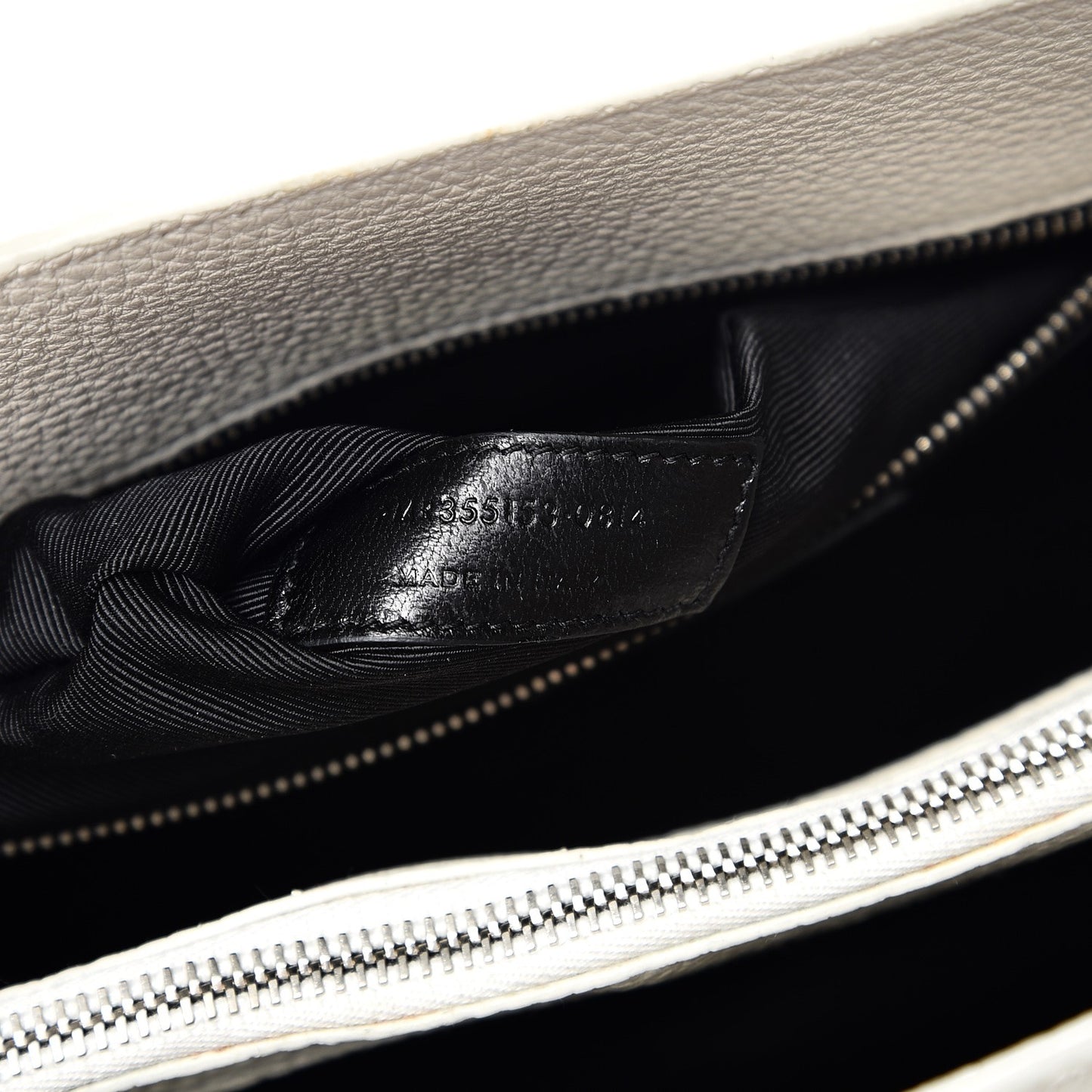 Grained Calfskin Small Sac De Jour Dove White