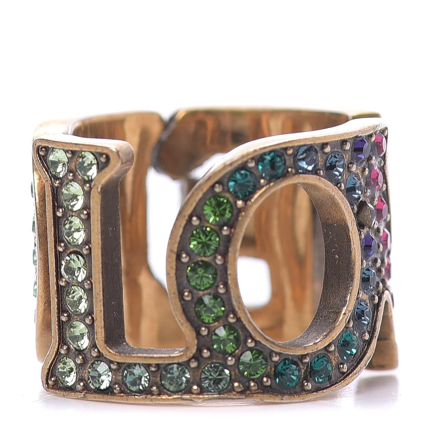 Metal Crystal Loved Ring 6 Multicolor