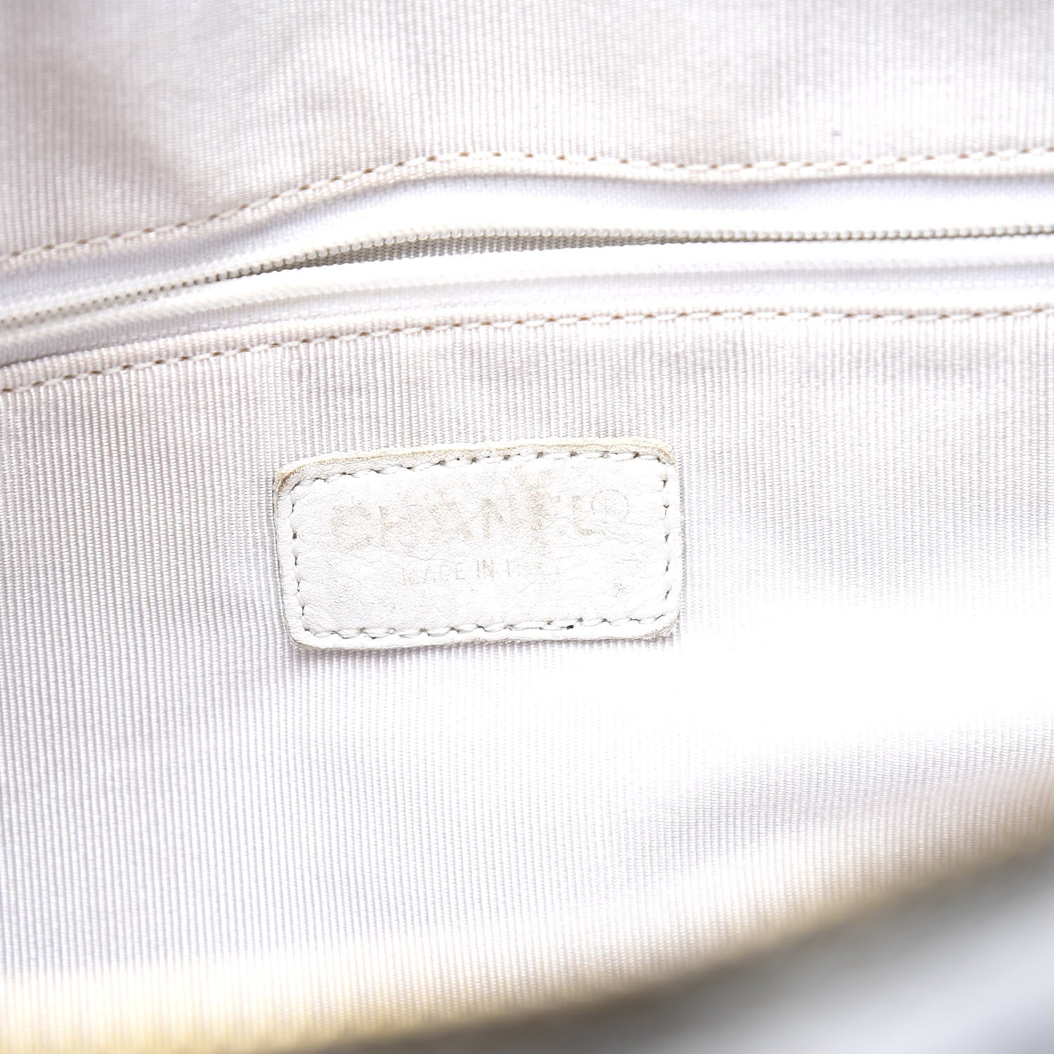 Chanel Calfskin Stitch Bowler White 5 of 9