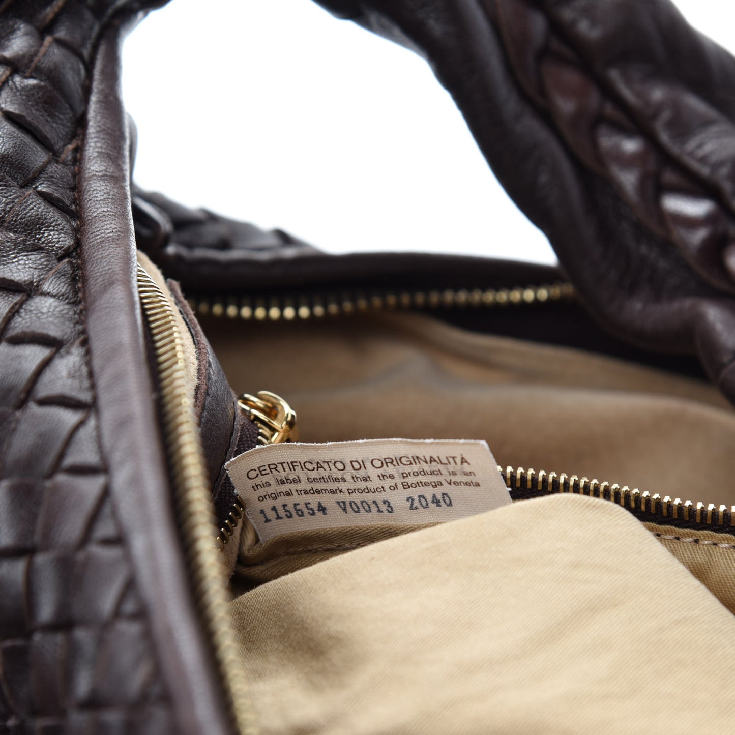 Nappa Intrecciato Large Veneta Hobo Ebano