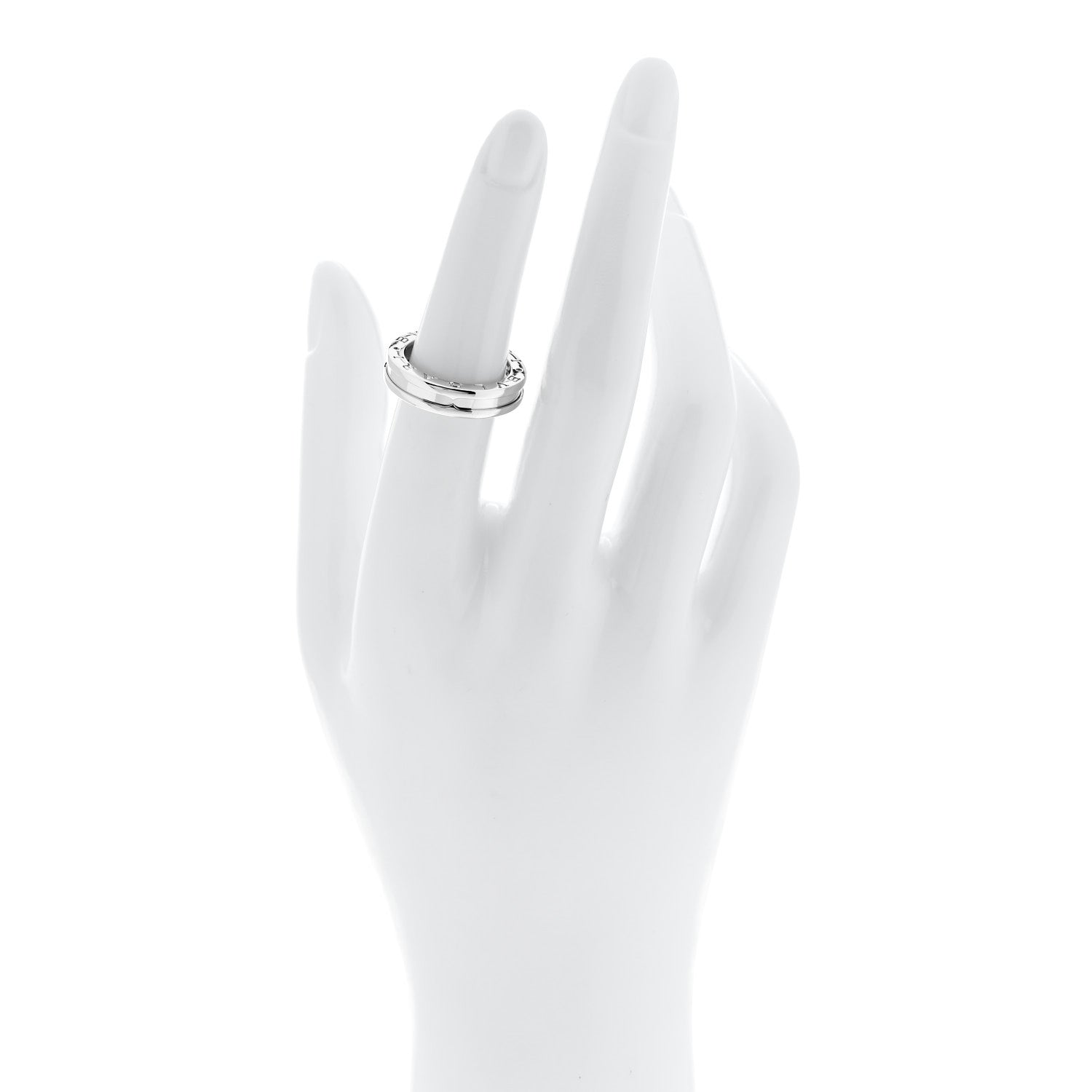 Bulgari 18K White Gold B.Zero1 One-Band Ring 52 6 2 of 4