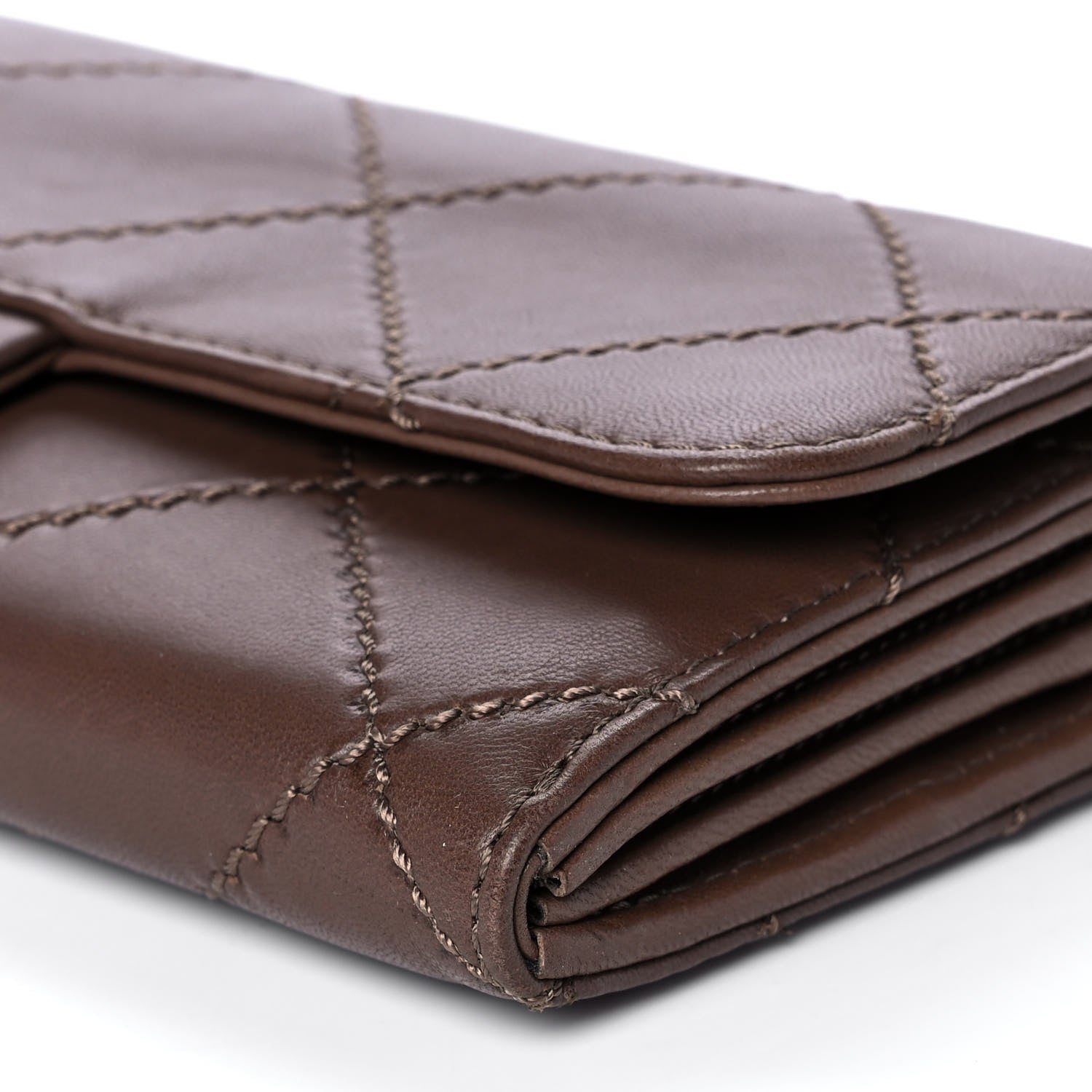 Chanel Lambskin Stitched Orient Express Wallet on Chain WOC Brown 10 of 13
