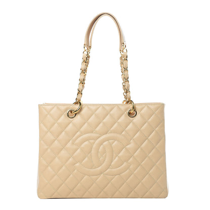 Chanel Caviar Quilted Grand Shopping Tote GST Beige Clair 1 of 13