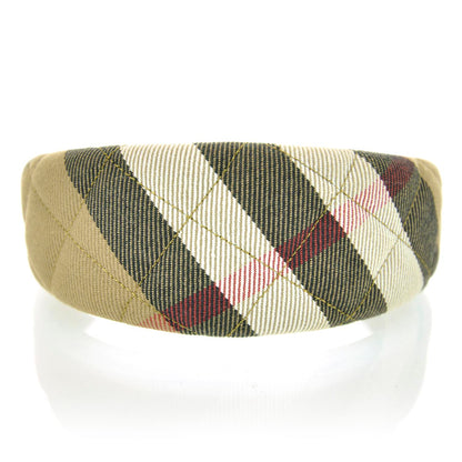 Burberry Canvas Nova Check Quilted Wide Headband 1 of 4
