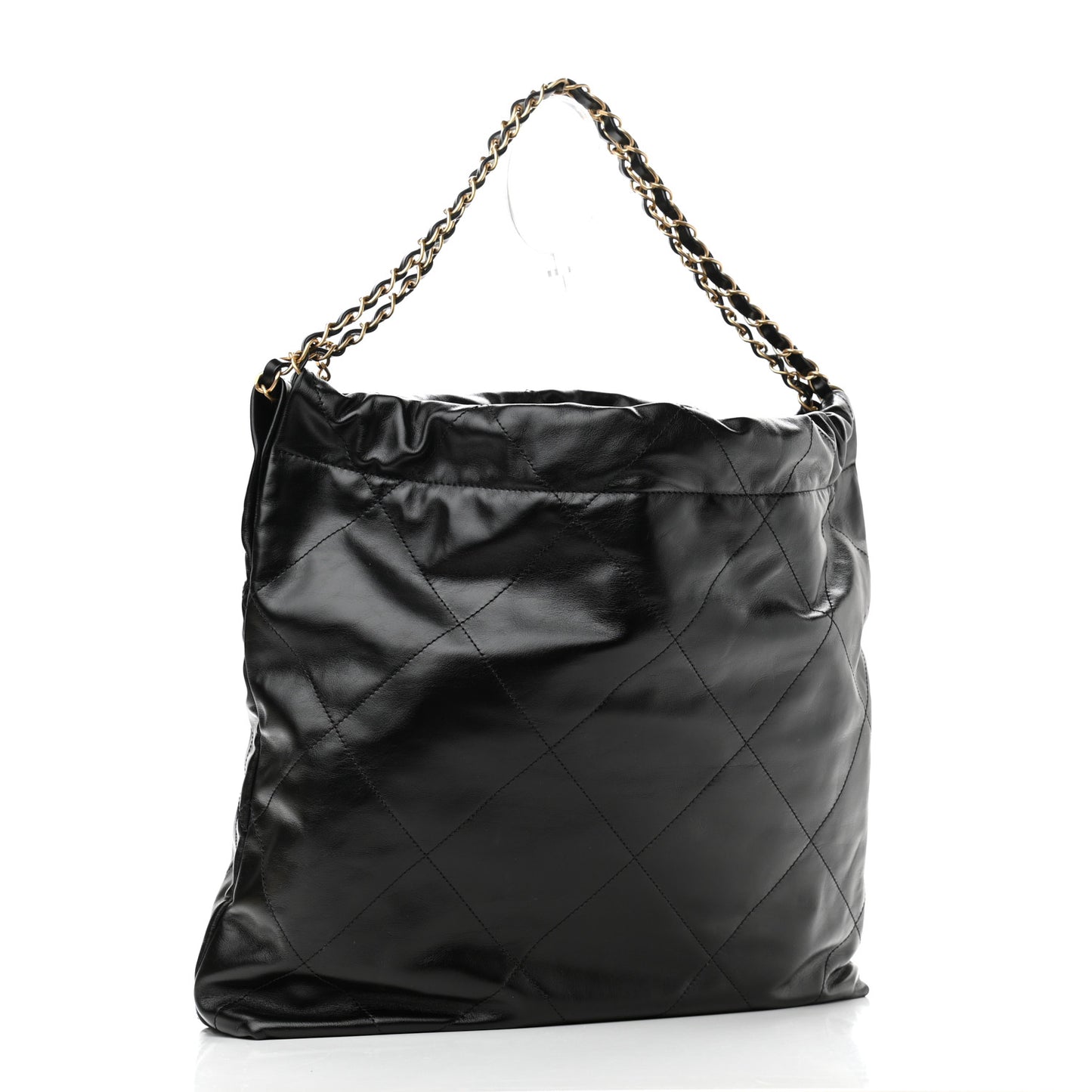 Shiny Calfskin Quilted Chanel 22 Black