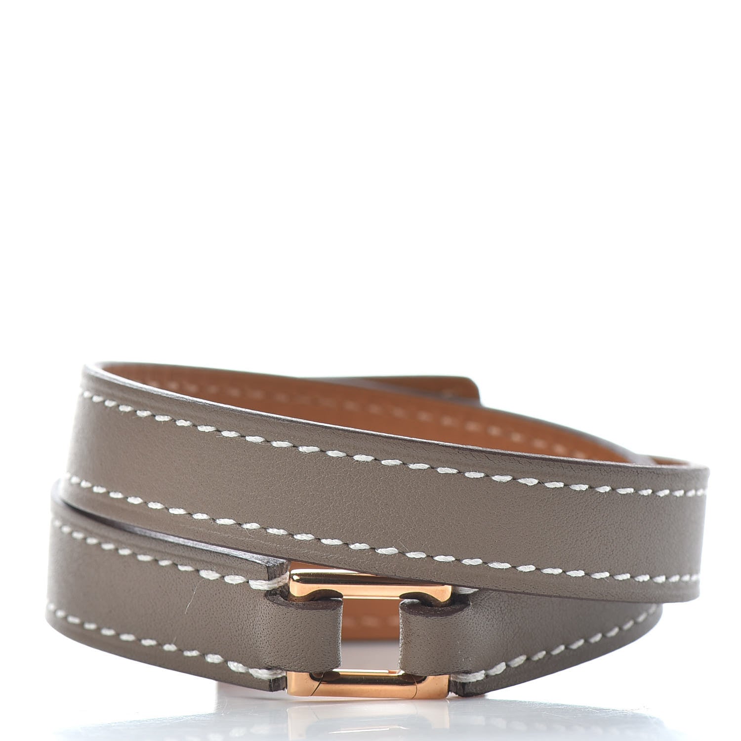 Hermes Swift O'Kelly Double Tour Bracelet T2 Etoupe 3 of 6