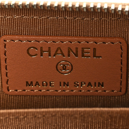 Chanel Lambskin Quilted Chanel 19 Zip Around Coin Purse Wallet Brown 6 of 8