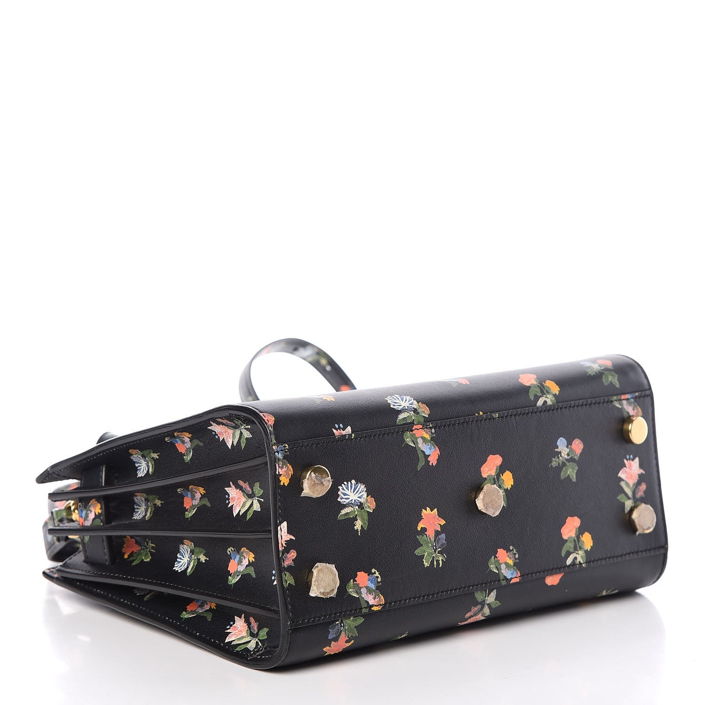 Calfskin Prairie Printed Nano Sac De Jour Black
