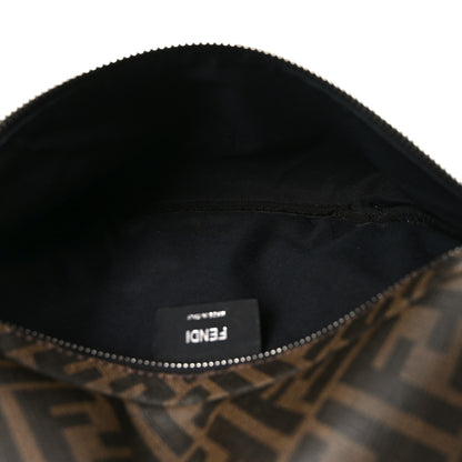 Fendi Glazed Fabric Vitello Liberty FF 1974 Diagonal Belt Bag Tobacco Moresco Black 4 of 8