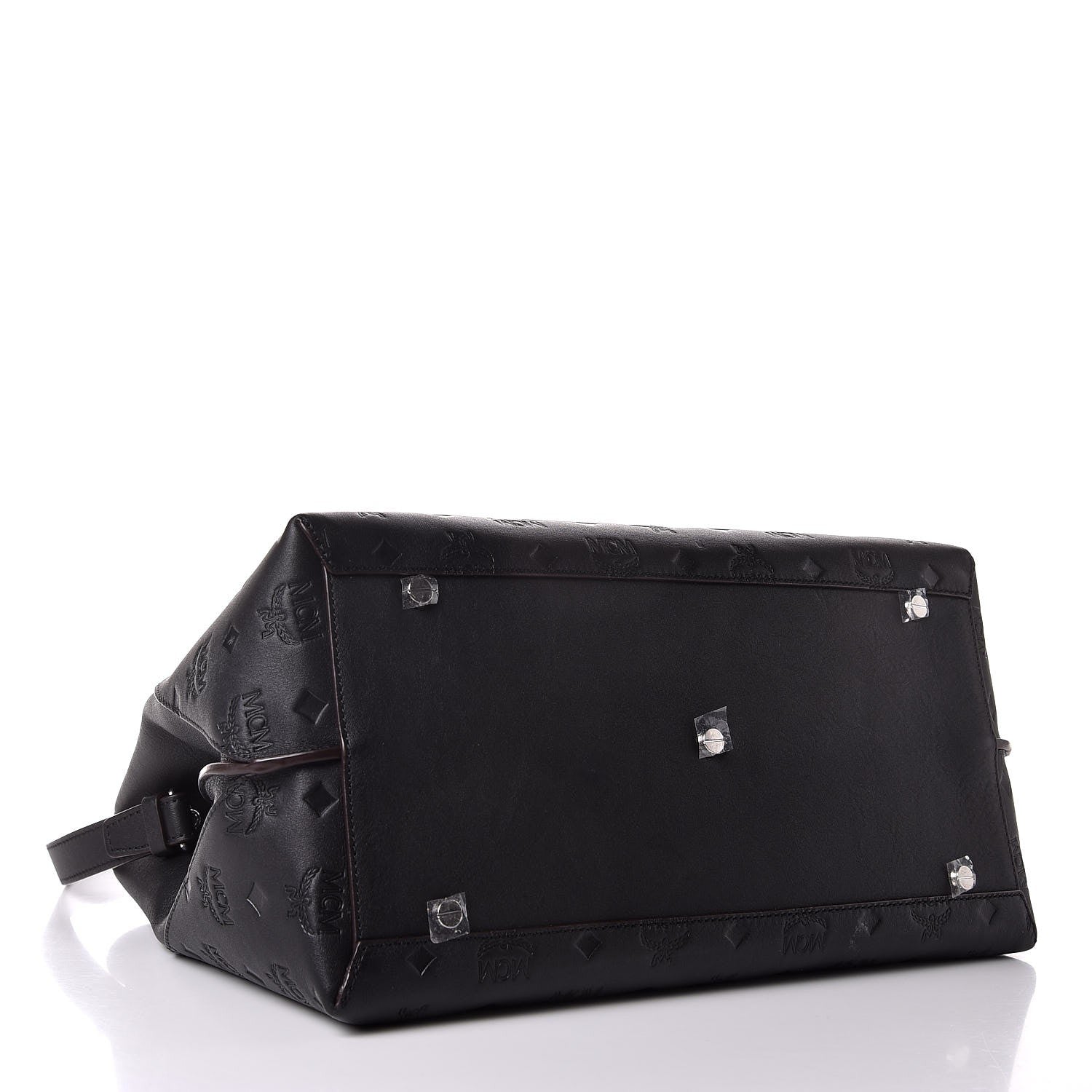 MCM Calfskin Ottomar Monogram Large Essential Tote Black 4 of 13