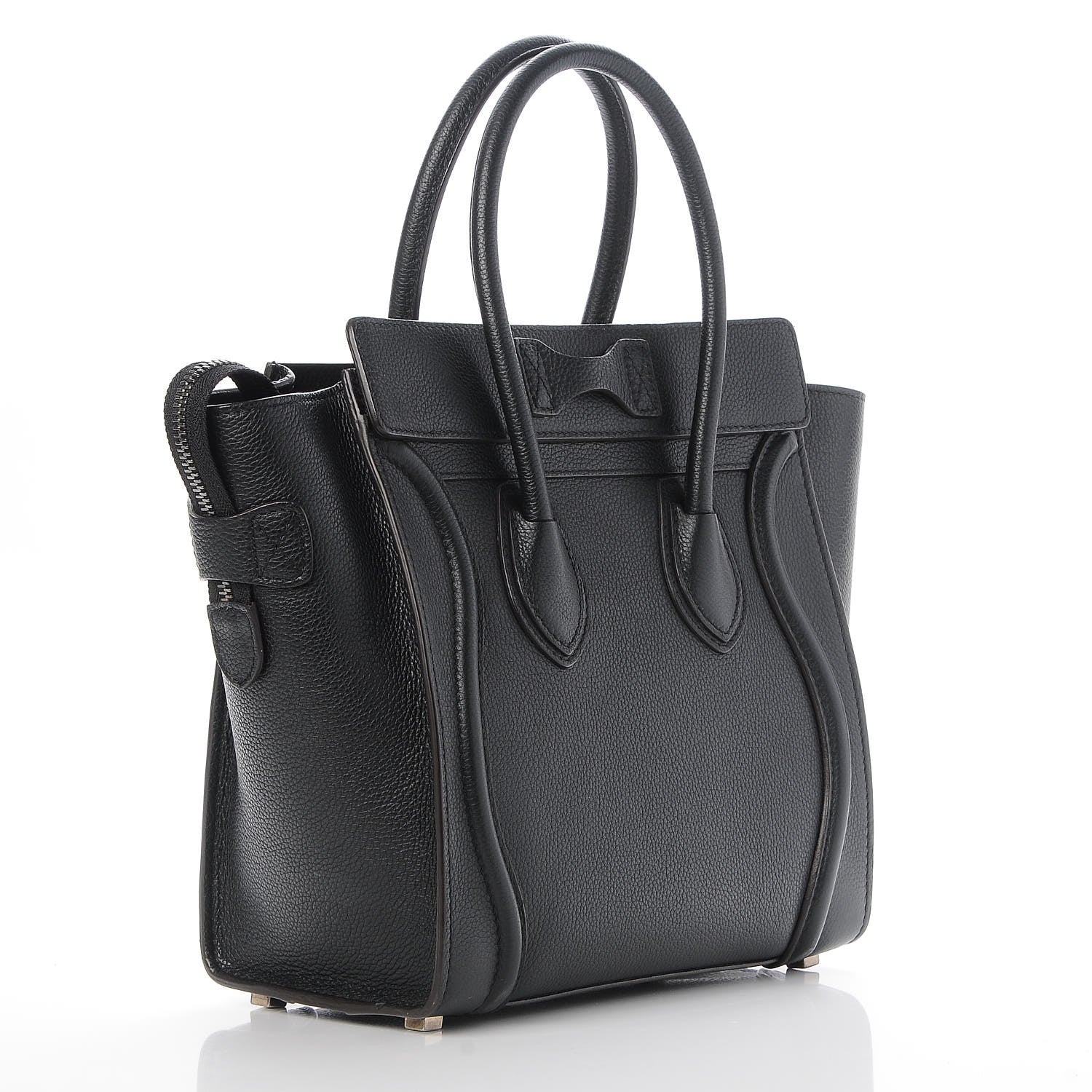 Celine Drummed Calfskin Micro Luggage Black 3 of 7