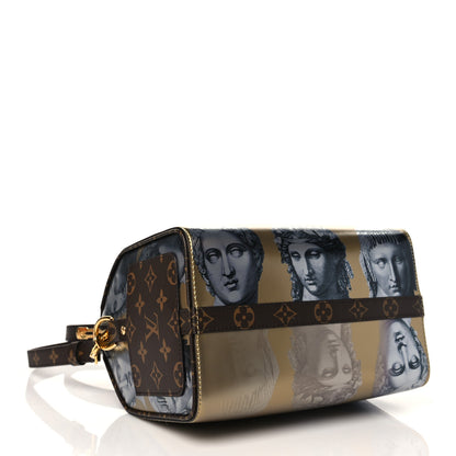 Louis Vuitton X FORNASETTI Calfskin Fornasetti Speedy Bandouliere 25 Gold 4 of 10