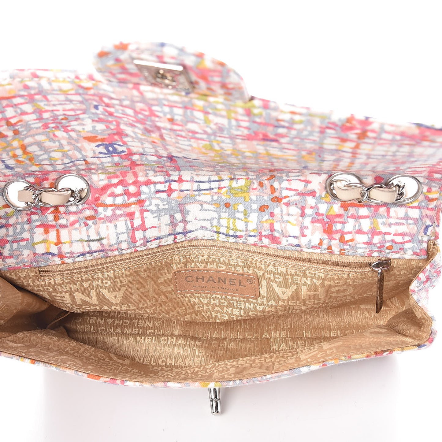 Canvas Watercolor Tweed Print Clover Small Flap Multicolor