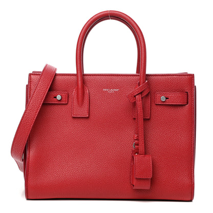 Saint Laurent Grained Calfskin Baby Sac De Jour Souple Red 1 of 11