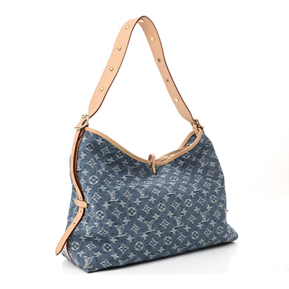 Louis Vuitton Monogram Denim CarryAll MM Blue 4 of 10