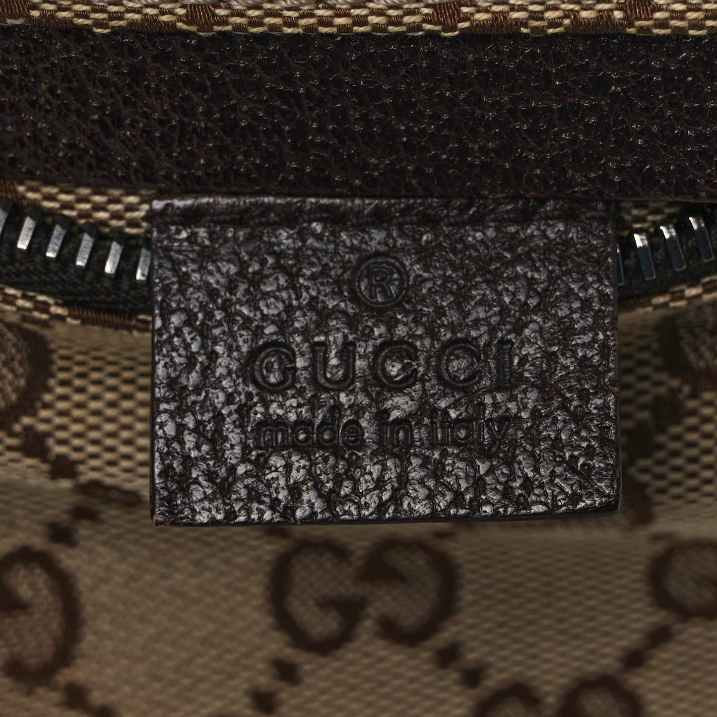 GG Monogram Double Pocket Belt Bag Dark Brown