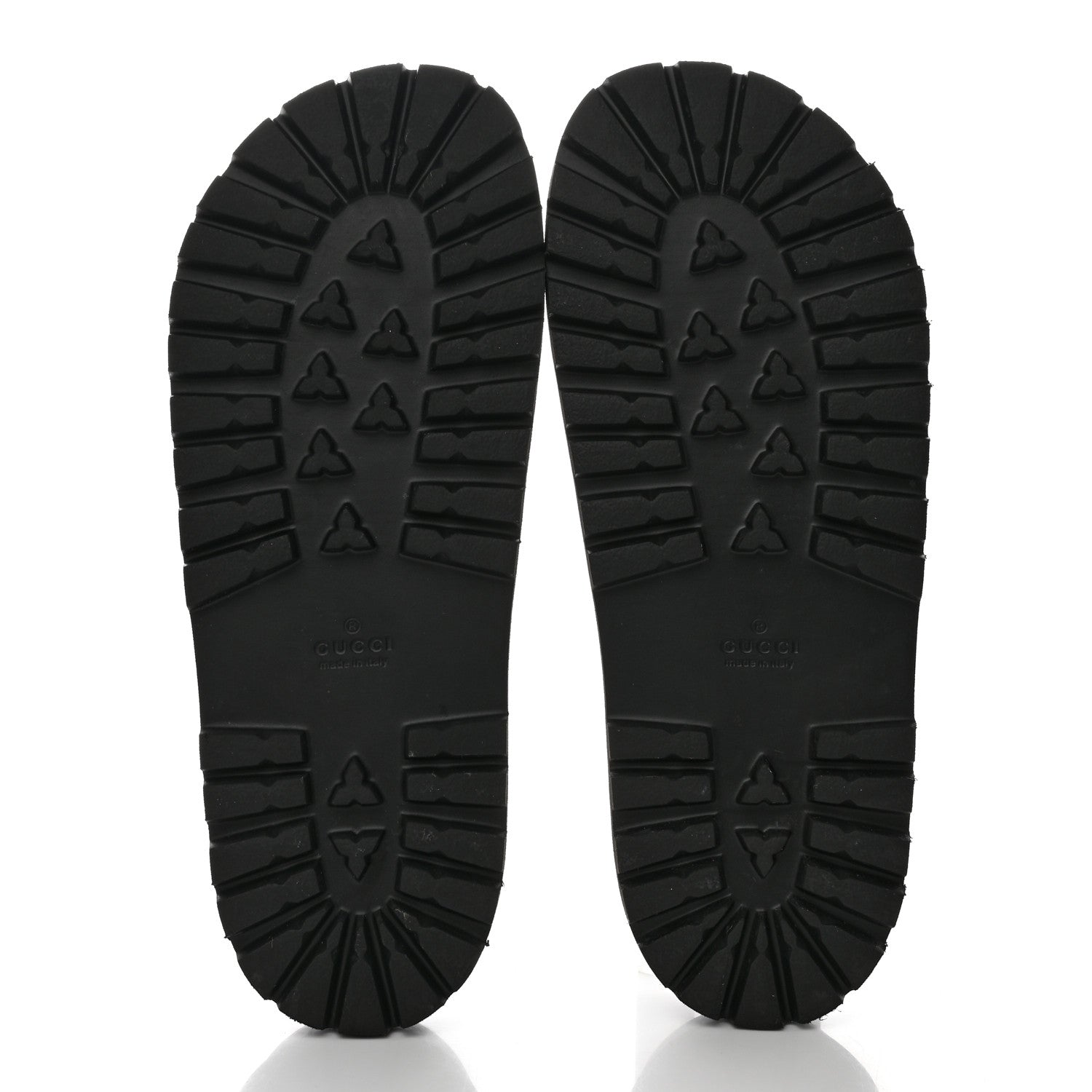 Gucci Rubber Web Mens Lug Sole Slide Sandals 10 Black Green Red 5 of 11
