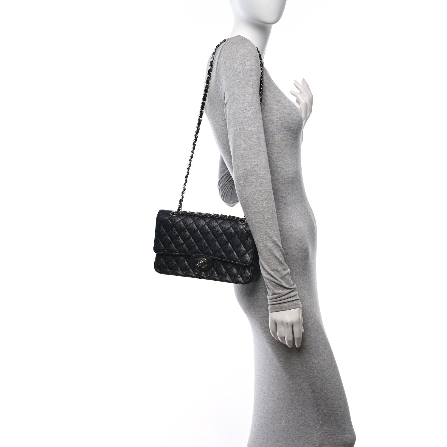 Chanel Caviar Quilted Medium Double Flap Black 2 of 12