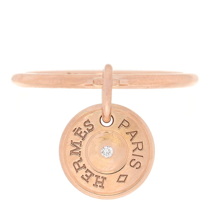 Hermes 18K Rose Gold Diamond Gambade Ring 54 6.75 1 of 6