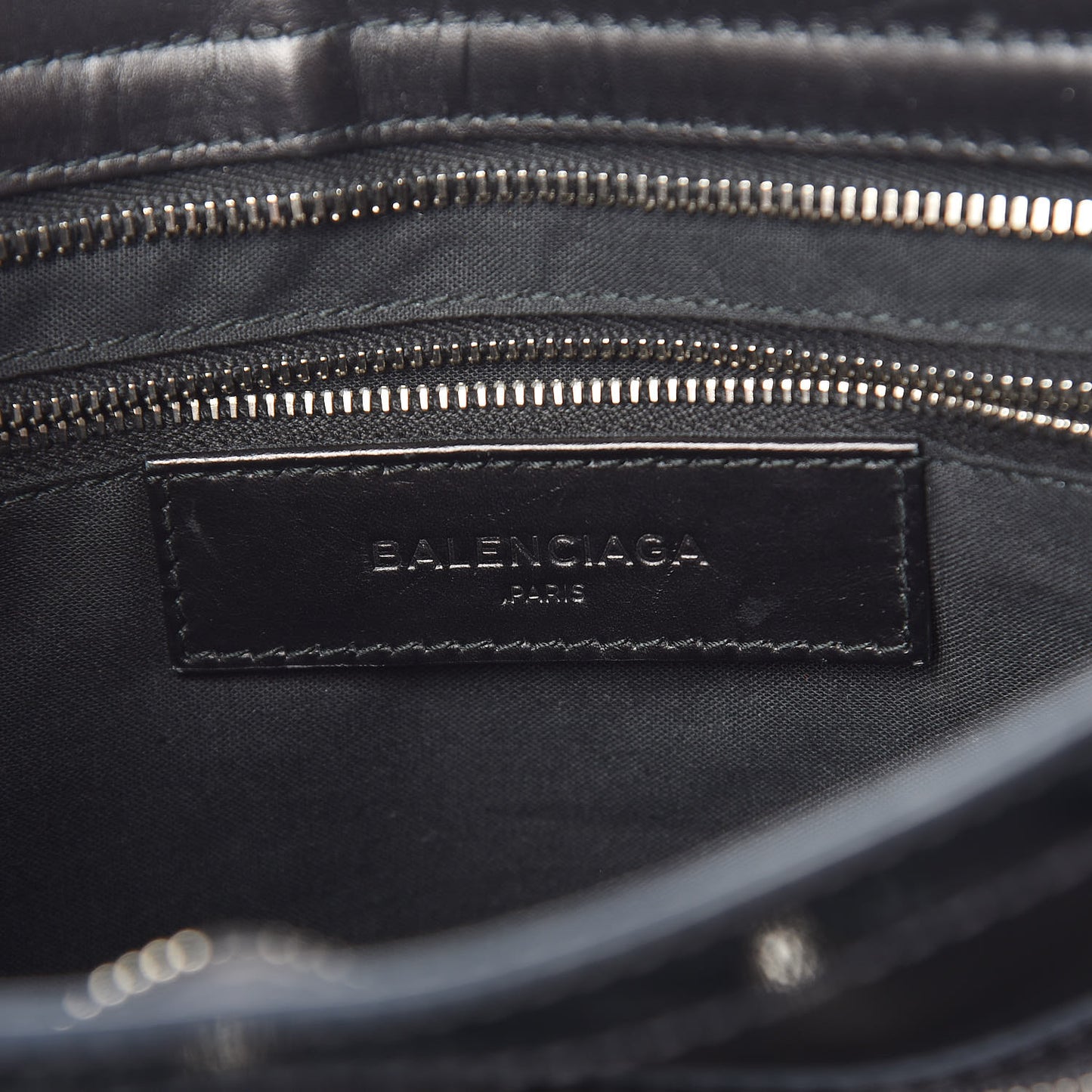 Smooth Calfskin Metallic Patent Giant 12 Silver Hardware City Black Gris