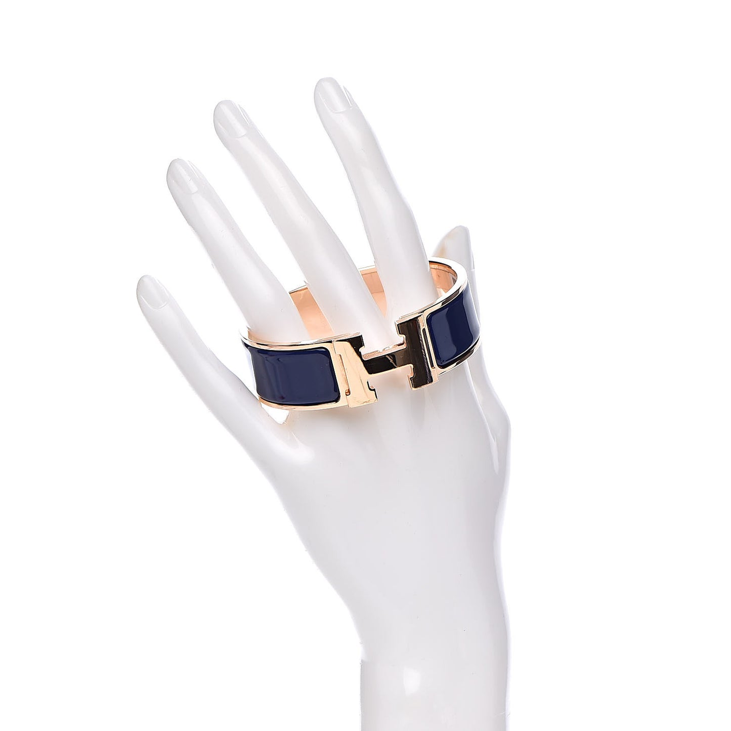 Enamel Wide Clic Clac H Bracelet GM Bleu Imperial