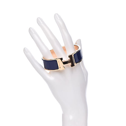 Hermes Enamel Wide Clic Clac H Bracelet GM Bleu Imperial 2 of 5