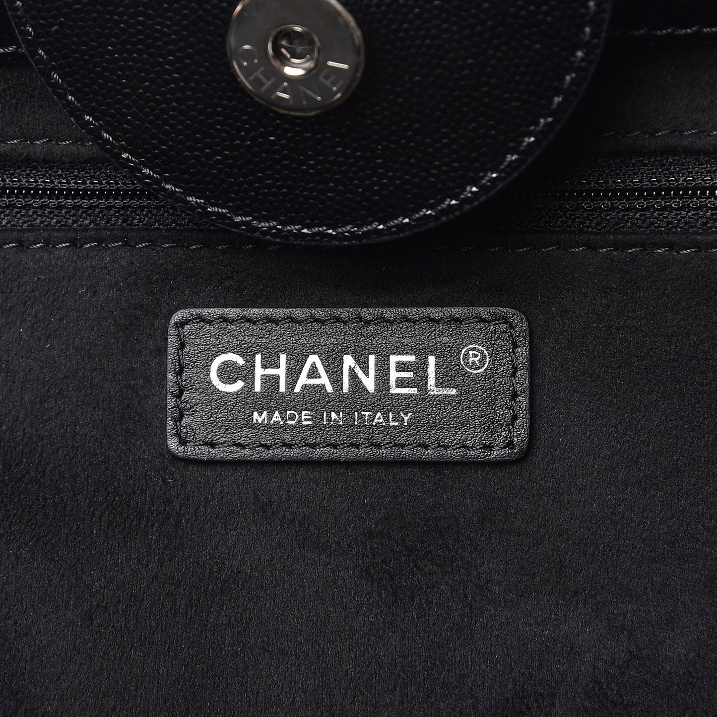 Caviar Medium Studded Deauville Tote Black
