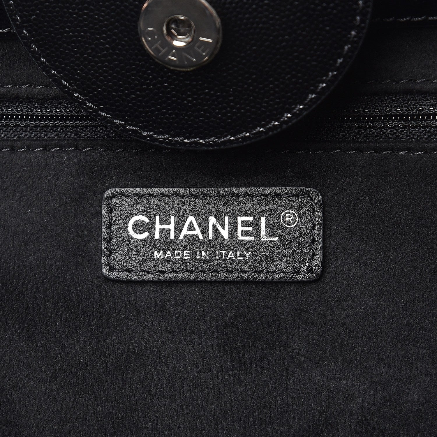 Chanel Caviar Medium Studded Deauville Tote Black 7 of 9