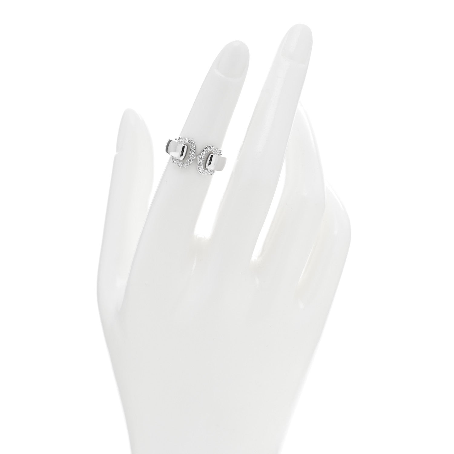 Cartier 18K White Gold Diamond C De Cartier Ring  50 5.25 2 of 5