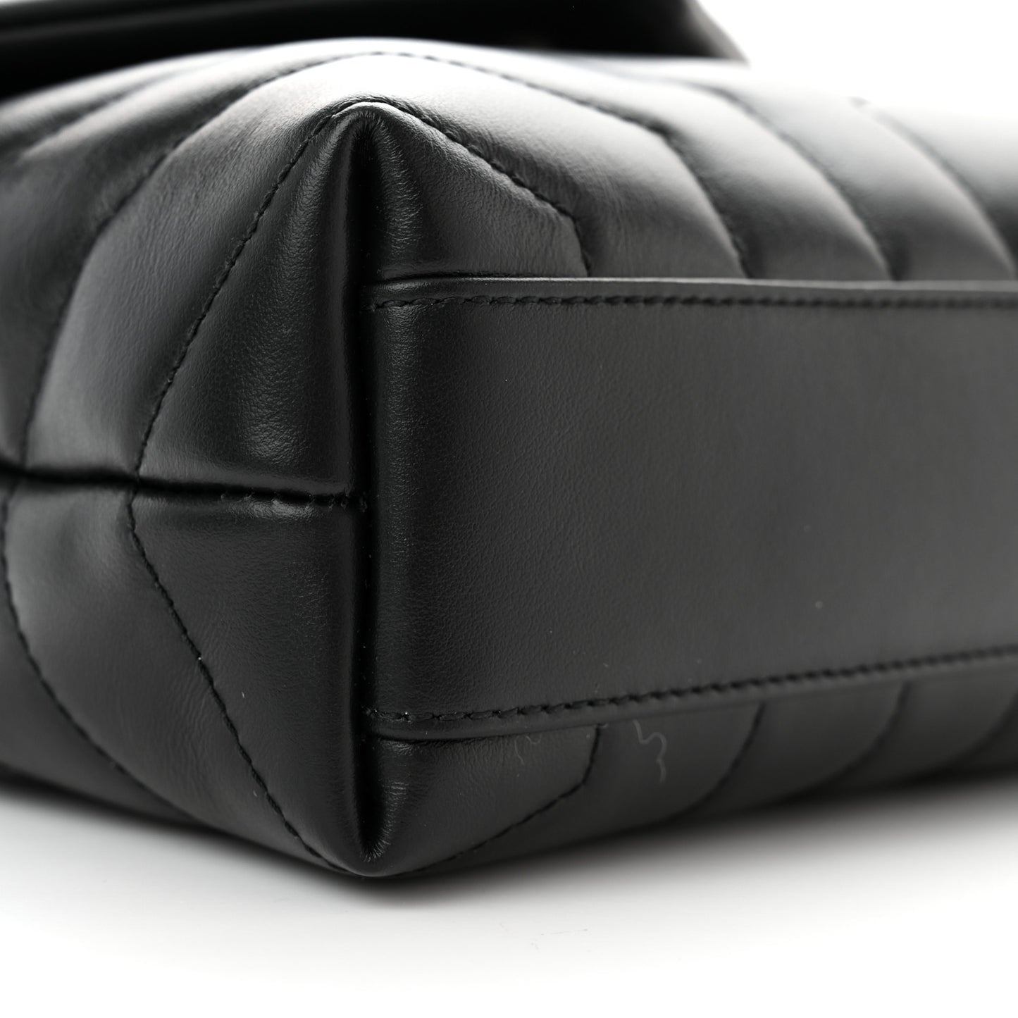 Calfskin Y Quilted Monogram Toy Loulou Crossbody Bag Black