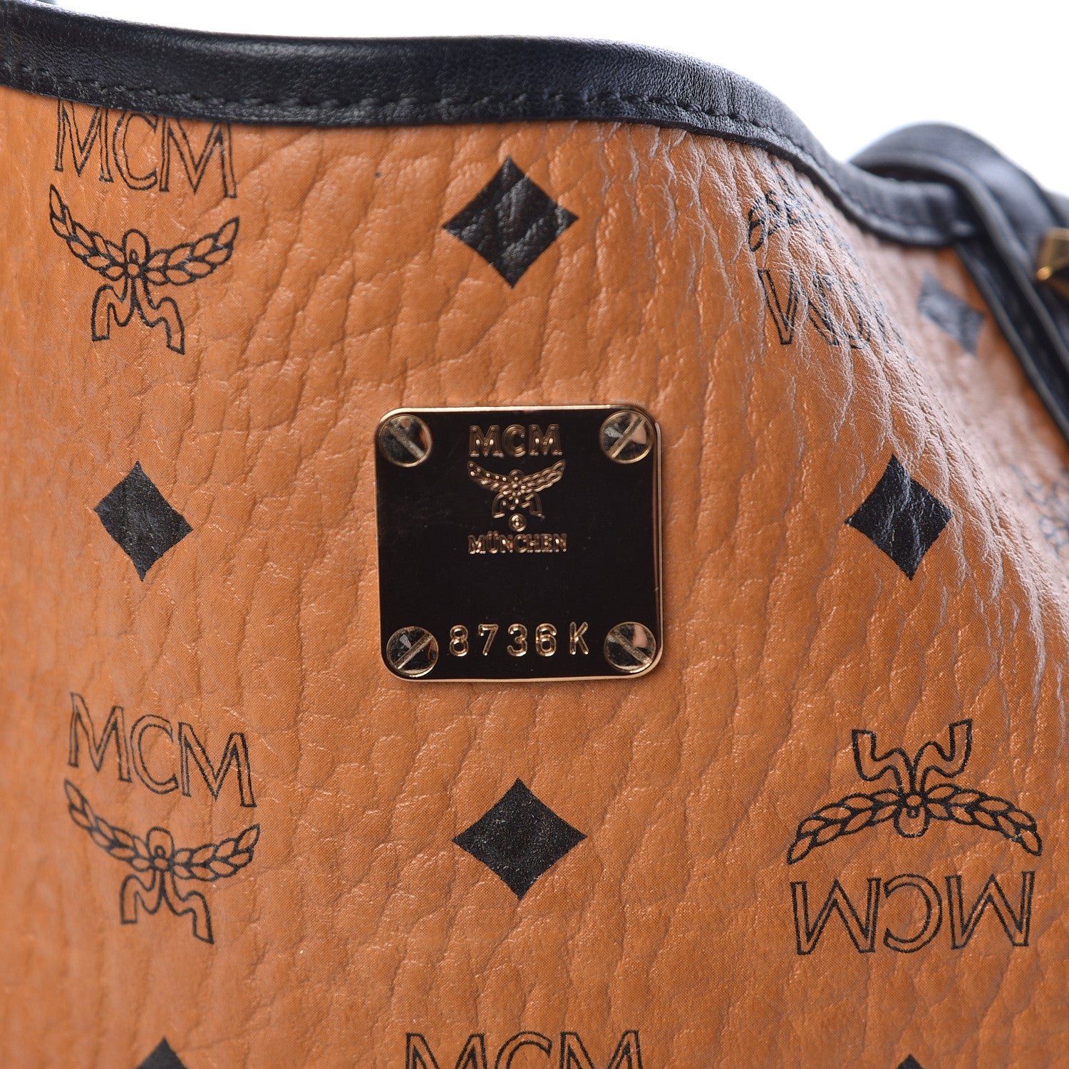 MCM Visetos Large Project Reversible Shopper Tote Cognac 13 of 20
