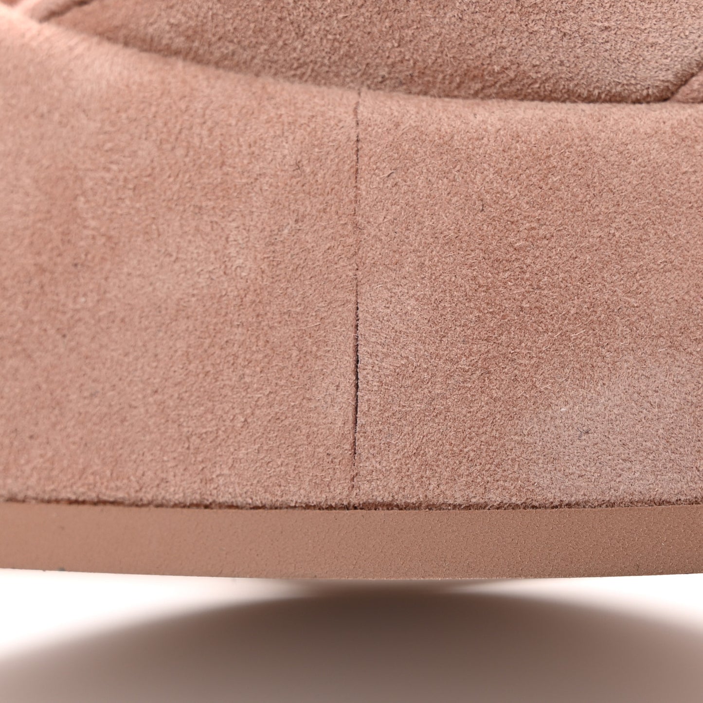 Suede Calfskin Peep Toe Wedge Sandals 39 Light Pink