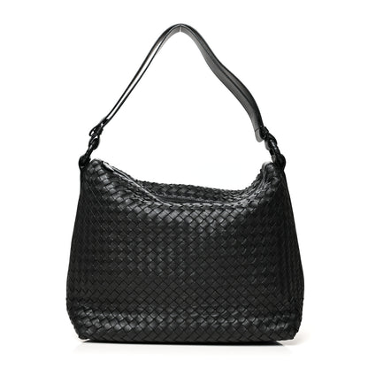 Bottega Veneta Nappa Intrecciato Shoulder Bag Black 1 of 9